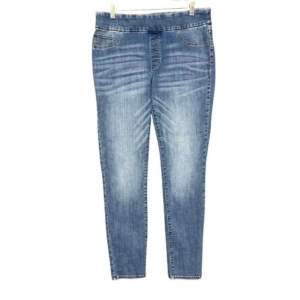 Chicos Jeggings 1 Womens 8R Blue Pull On Stretch Slim Denim Medium Wash